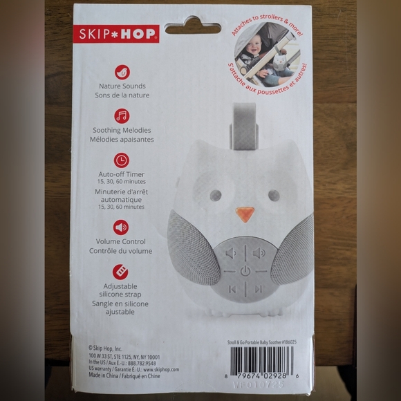 NWT Skip Hop White Owl Portable Baby Soother - Picture 4 of 4